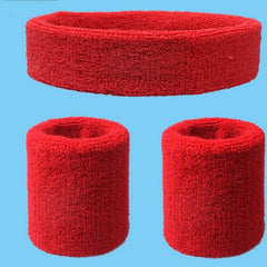 2Pcs Sport Wristbands + 1Pcs Headband Towel Sweatband Set For Yoga Basketball Tennis Fitness Run Head Band Wrist Brace Protector