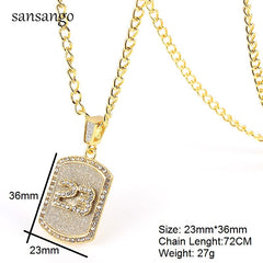 Hip Hop Crystal Basketball Legend Number 23 Pendants Necklaces Bling Cuban Chain Necklace Lucky Jewelry For Man Boy Gift
