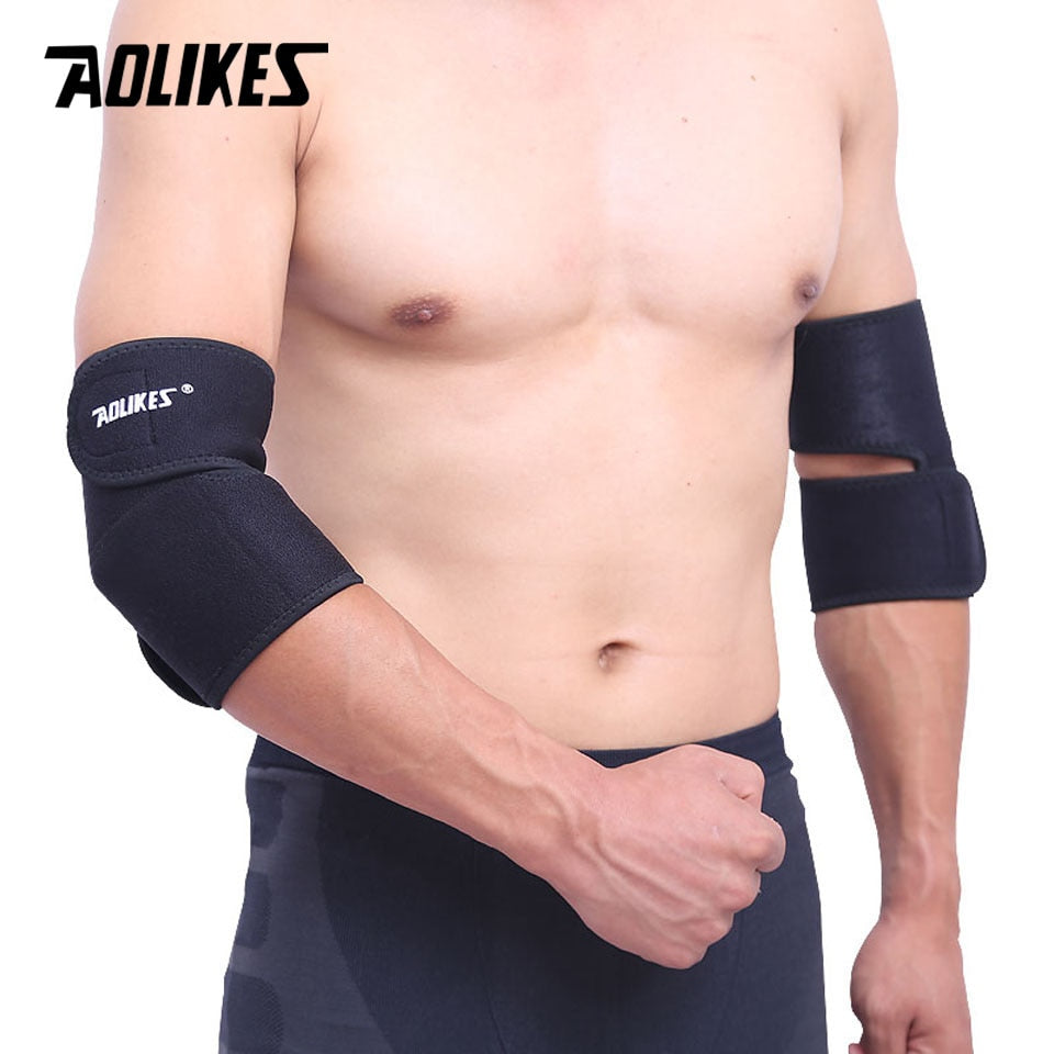 AOLIKES 1Pair Adjustable Sports Elbow Support Basketball Tennis Elbow Pads Volleyball Elbow Support Guards Pads Arm Sleeve