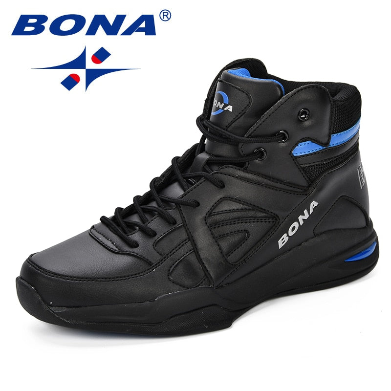 BONA Baskets Homme Men Basketball Shoes Cow Split Men Shoes Outdoor Flat High Top Sport Shoes Men Trainers Zapatillas Comfy