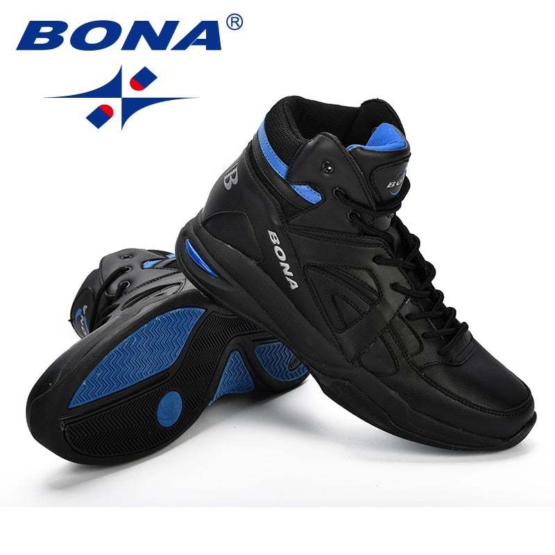 BONA Baskets Homme Men Basketball Shoes Cow Split Men Shoes Outdoor Flat High Top Sport Shoes Men Trainers Zapatillas Comfy