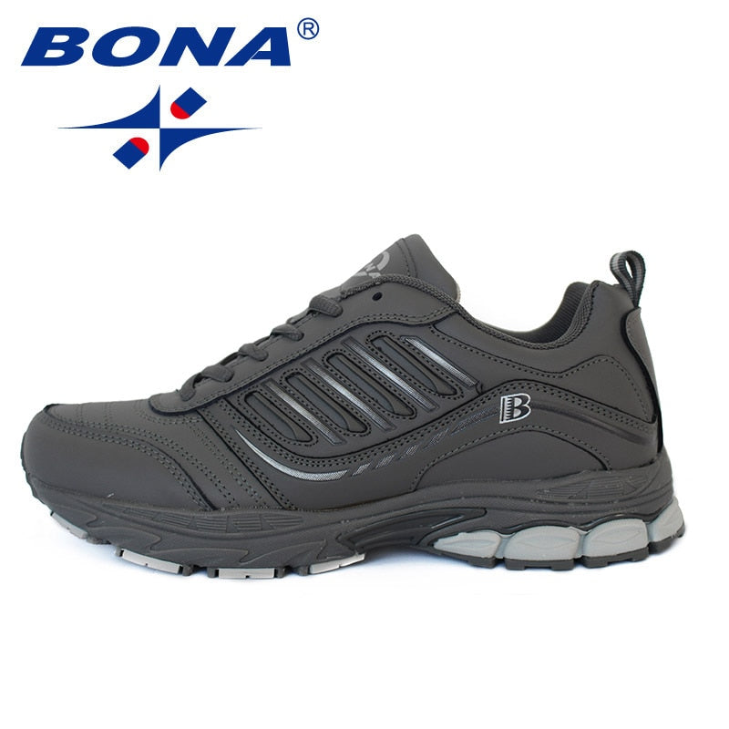 BONA New Most Popular Style Men Running Shoes Outdoor Walking Sneakers Comfortable Athletic Shoes Men  For Sport Free Shipping