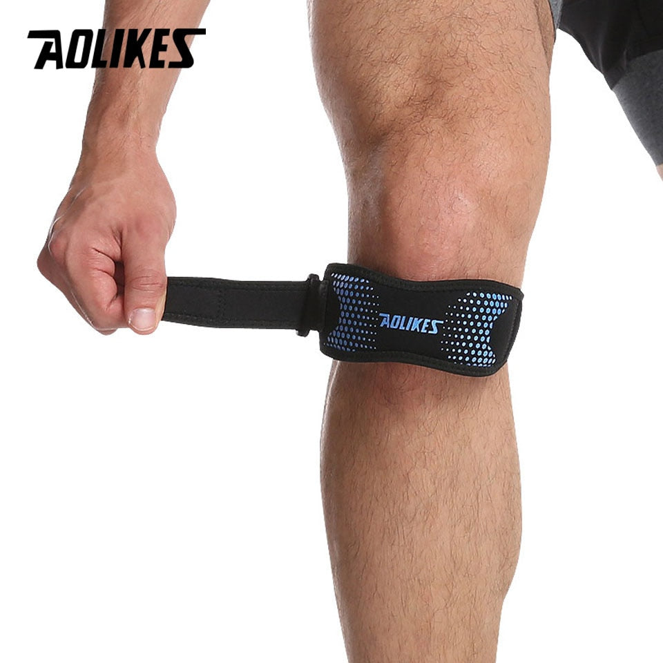 AOLIKES 1PCS Adjustable Knee Pad Knee Pain Relief Patella Stabilizer Brace Support for Hiking Soccer Basketball Running  Sport