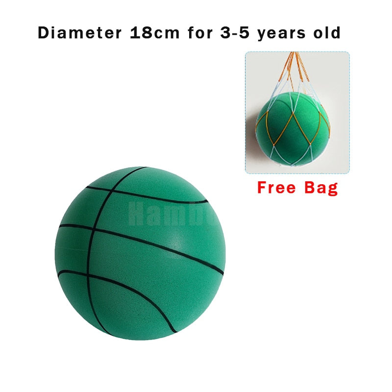 Bouncing Mute Ball Indoor Silent Basketball 24cm Foam Basketball Silent Soft Ball Size 7 Air Bounce Basket Ball 3/5/7 Sports Toy