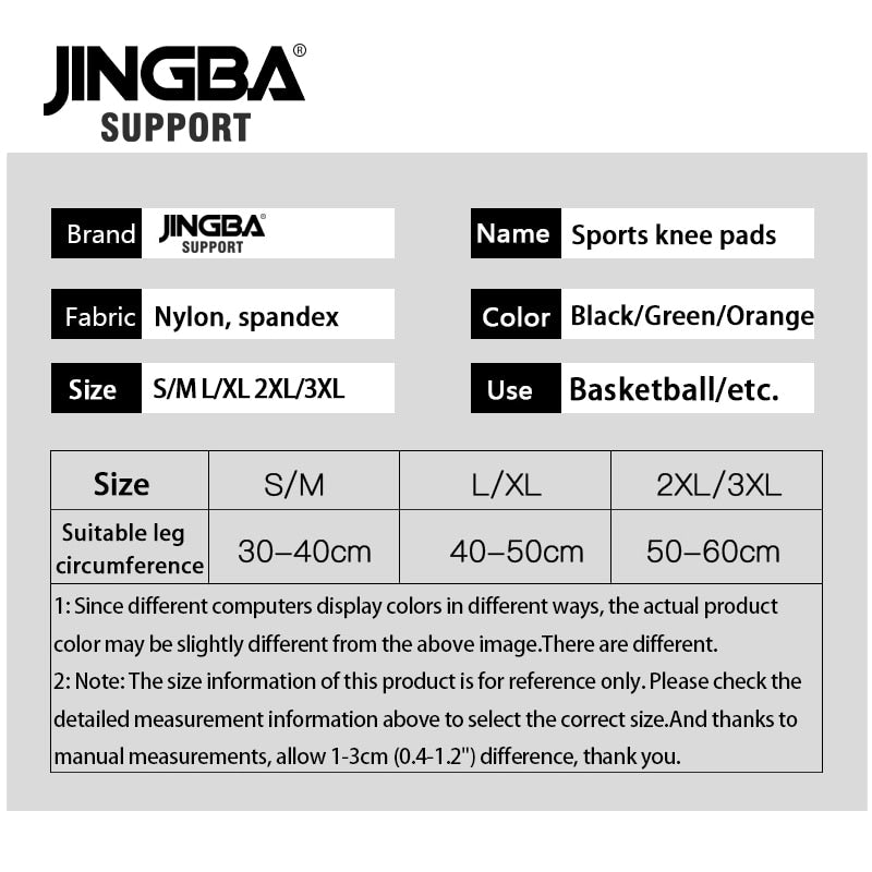 JINGBA SUPPORT Sports basketball knee pads support Elastic Nylon knee brace Volleyball knee protector rodillera deportiva
