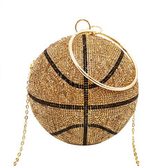 Bolso de noche de fiesta con diamantes de baloncesto de lujo, monederos y bolso de mano para mujer, bolso de hombro con forma de bola, bolso cruzado de diseñador
