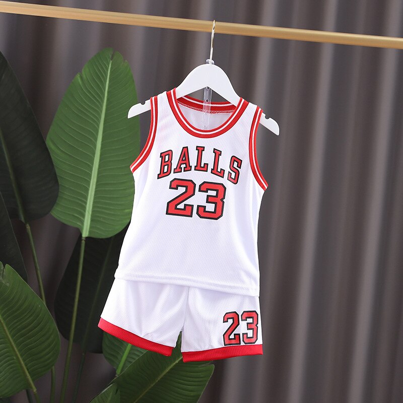 Jungen Sport Basketball Kleidung Anzug Sommer Neue Kinder Mode Freizeit Buchstaben Ärmellose Baby Weste + T-shirt 2 stücke Sets kinder