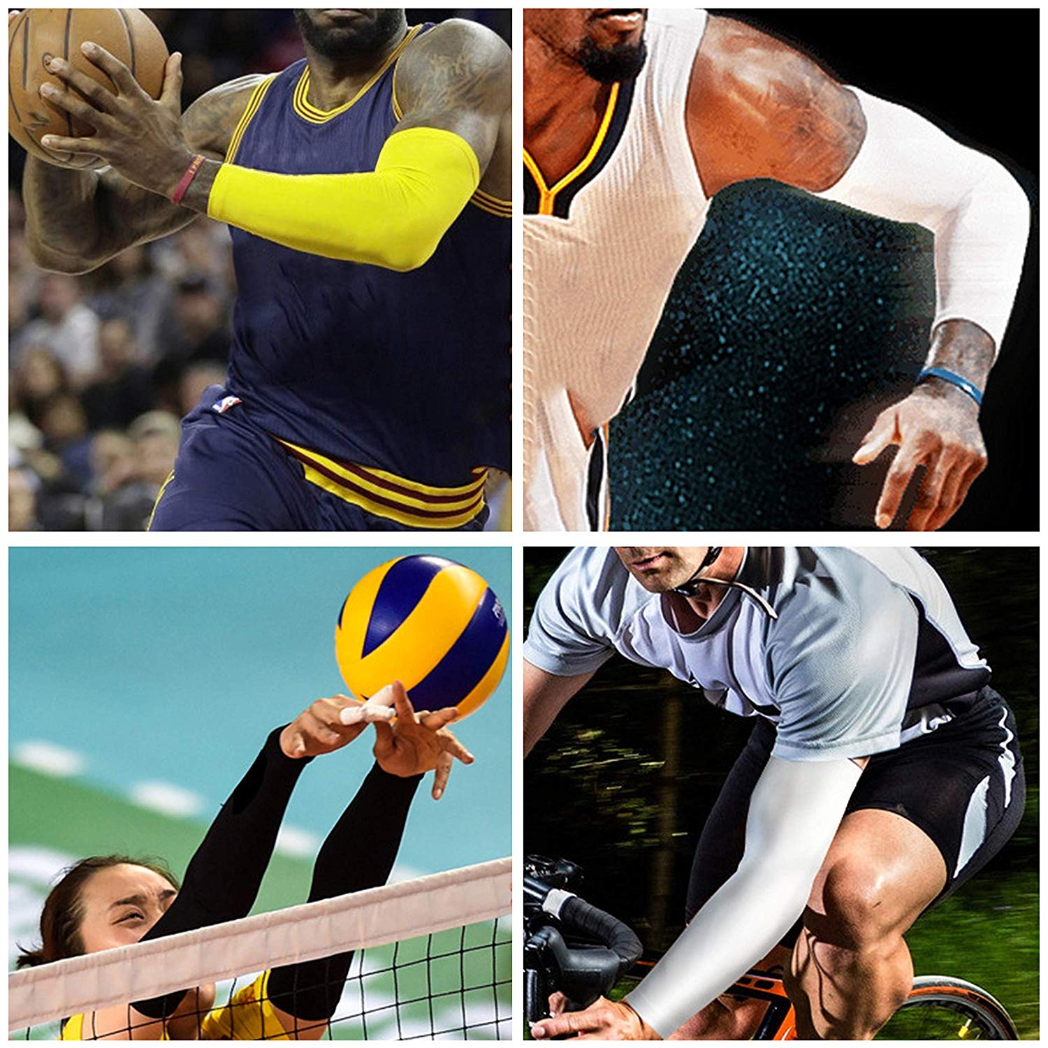 WorthWhile Sport-Arm-Kompressionsmanschette, Basketball, Radfahren, Armwärmer, Sommer, Laufen, UV-Schutz, Volleyball, Sonnenschutzbänder