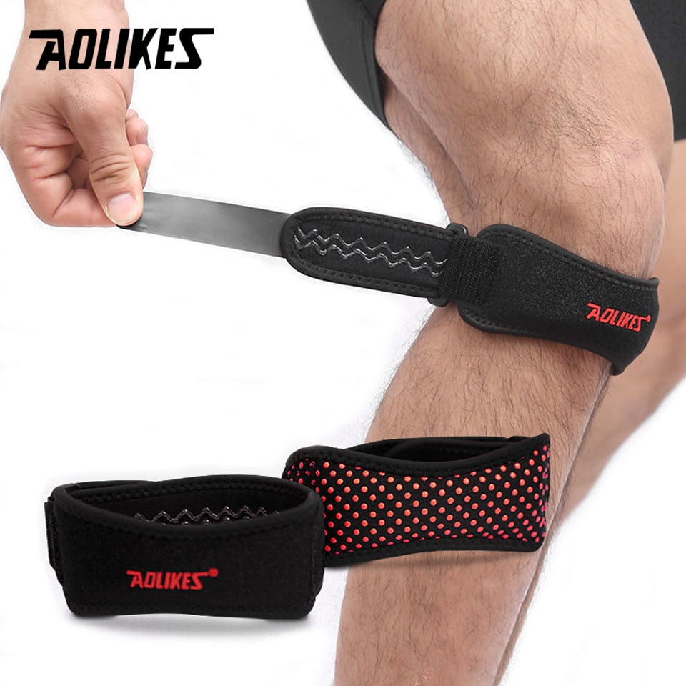 AOLIKES 1 Uds rodillera ajustable alivio del dolor de rodilla estabilizador de rótula soporte para senderismo fútbol baloncesto correr deporte