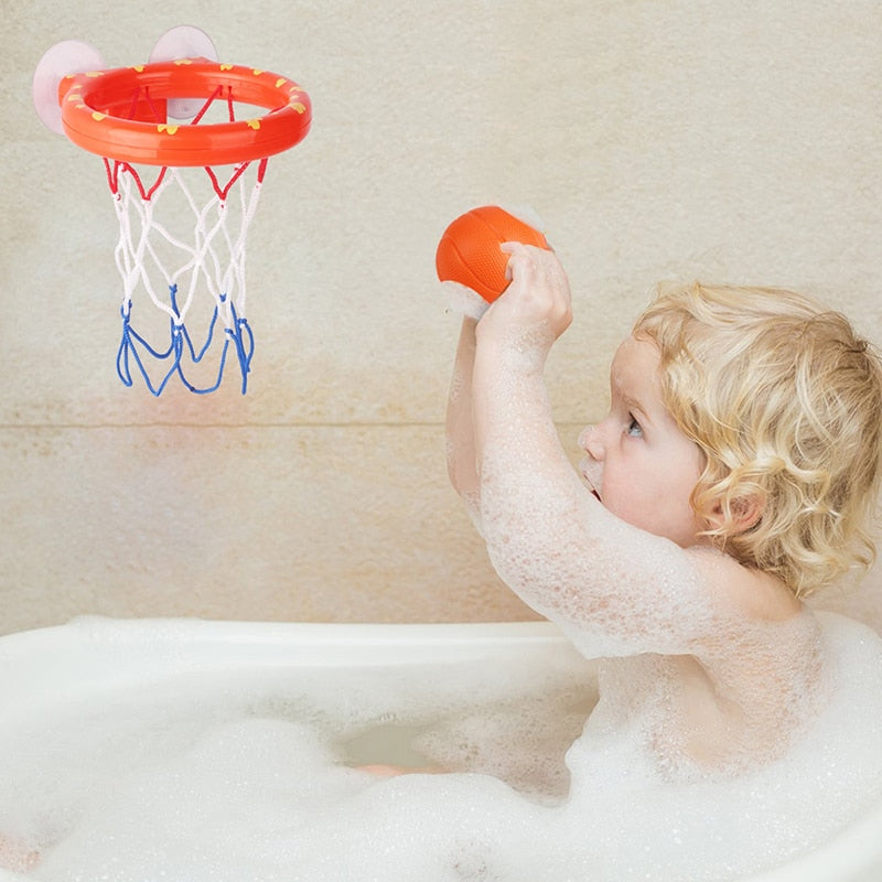 Baby-Badespielzeug für Kleinkinder, Jungen, Wasserspielzeug, Badezimmer, Badewanne, Schießen, Basketballkorb mit 3 Bällen, Kinder-Spielset im Freien, süßer Wal