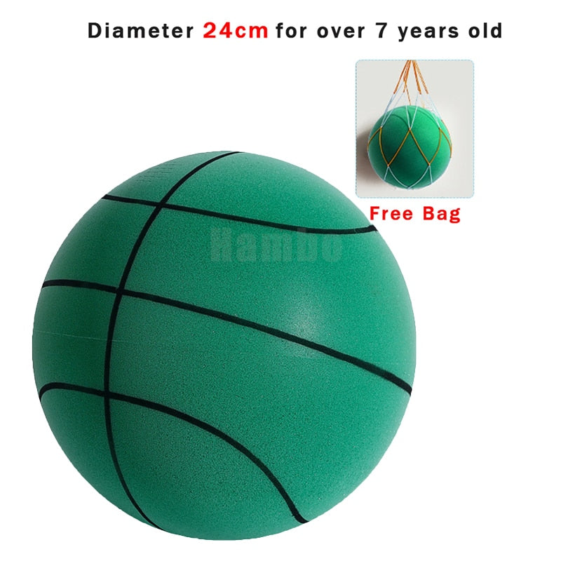 Pelota silenciosa que rebota baloncesto silencioso para interiores, baloncesto de espuma de 24cm, pelota suave silenciosa, tamaño 7, pelota de baloncesto de rebote de aire 3/5/7, juguete deportivo