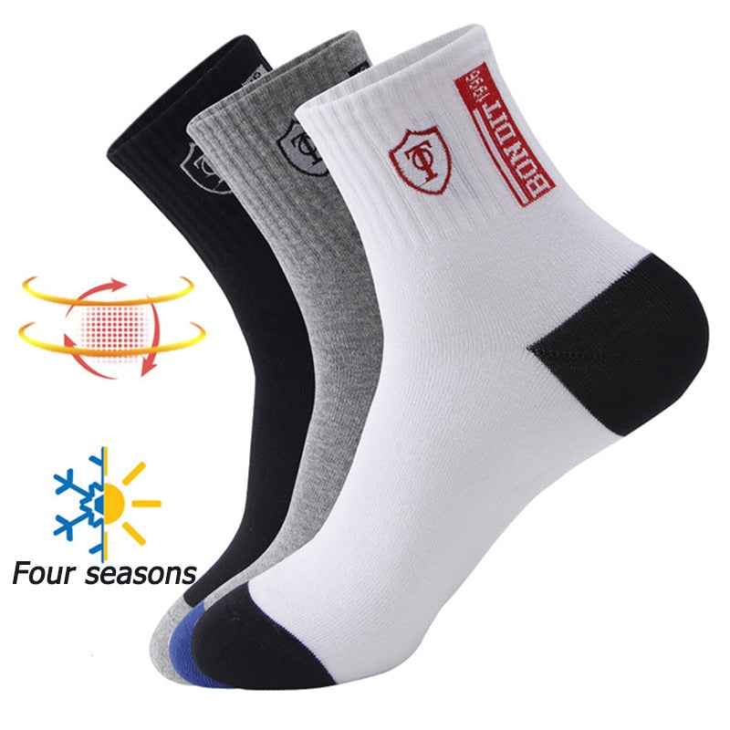 5 pares de primavera y otoño calcetines deportivos para hombre verano ocio sudor absorbente cómodo fino transpirable baloncesto Meias EU 38-43